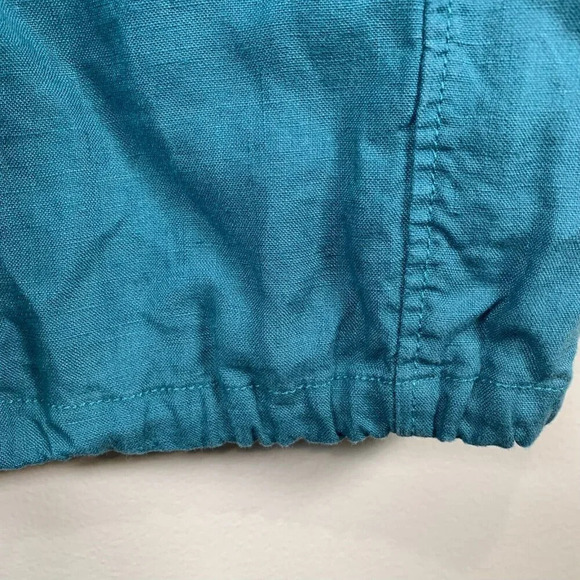 Athleta Playa 100% Linen Tie Wrap Top Borealis Green Size Medium Tie Top - Picture 6 of 7